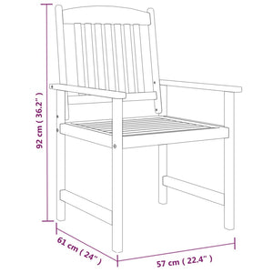 vidaXL Patio Dining Set Table and Chair Furniture Set Solid Wood Acacia Gray-17