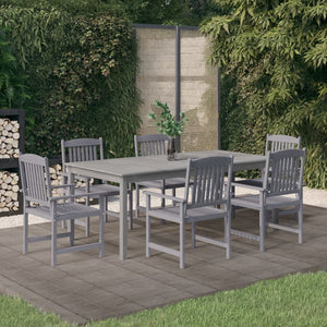 vidaXL Patio Dining Set Table and Chair Furniture Set Solid Wood Acacia Gray-5