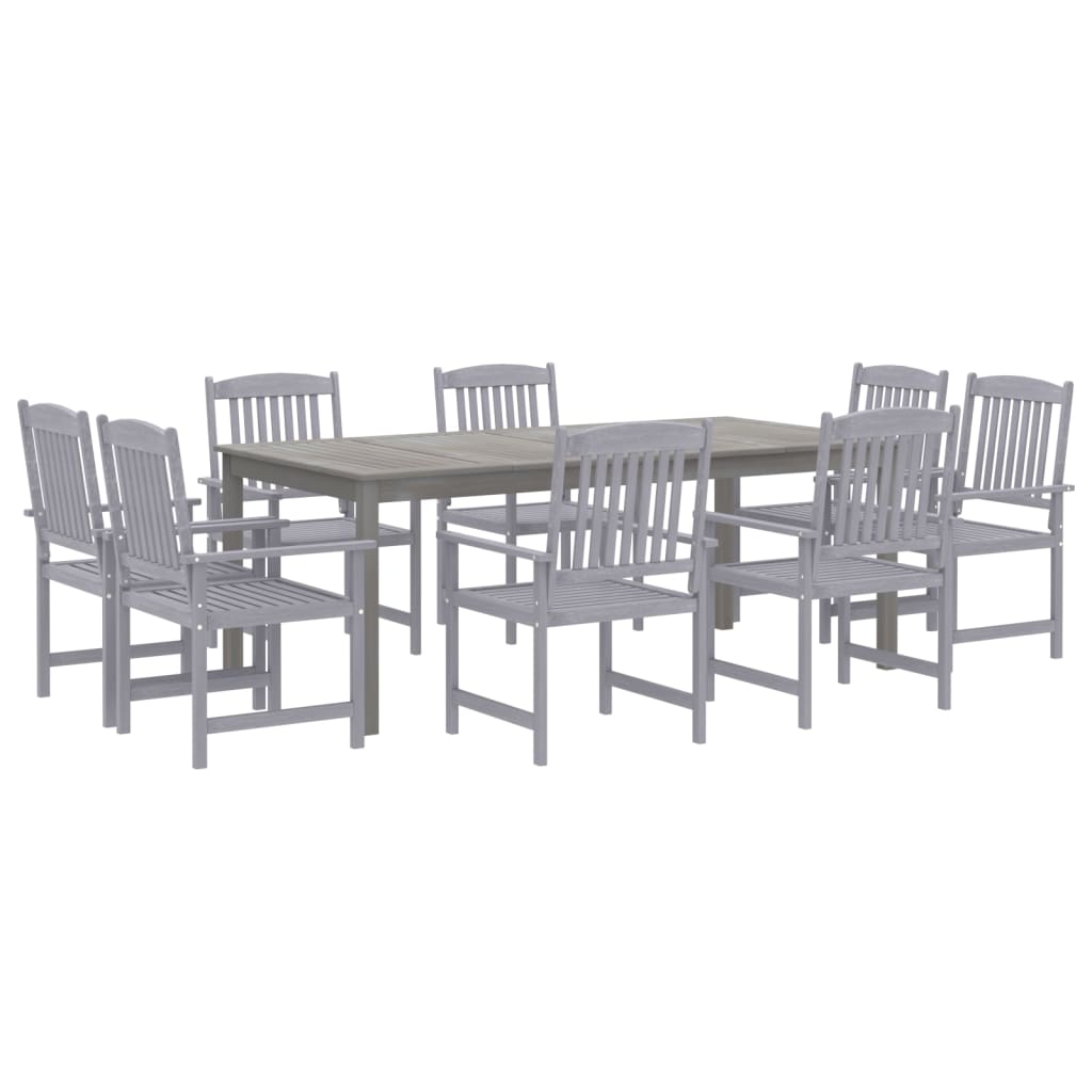 vidaXL Patio Dining Set Table and Chair Furniture Set Solid Wood Acacia Gray-0