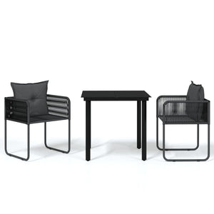 vidaXL Patio Dining Set Outdoor Dining Set Garden Table and Chair Set Black-3