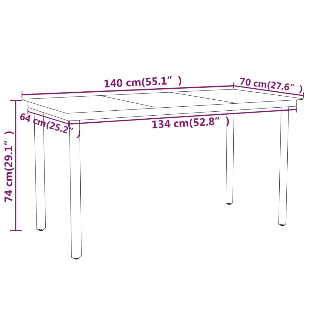 vidaXL Patio Dining Set Outdoor Dining Set Garden Table and Chair Set Black-62