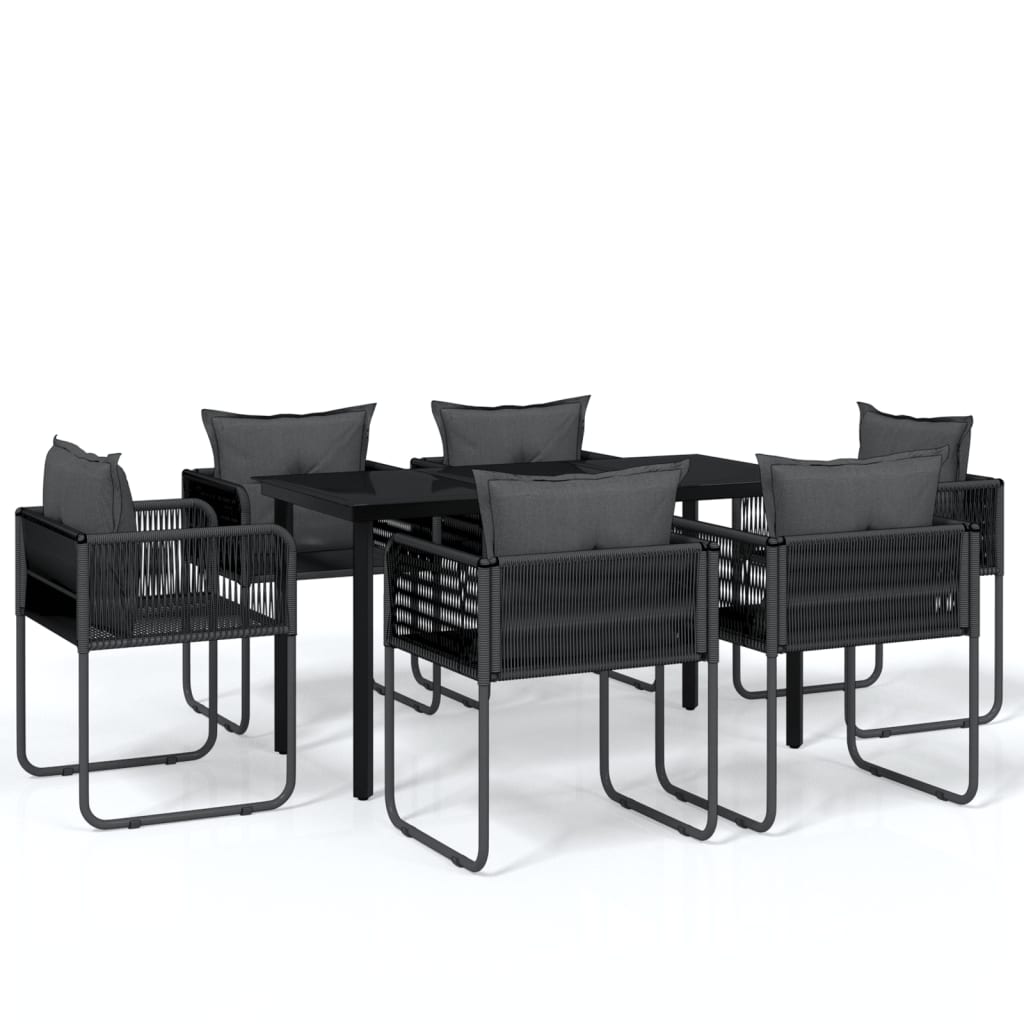 vidaXL Patio Dining Set Outdoor Dining Set Garden Table and Chair Set Black-42