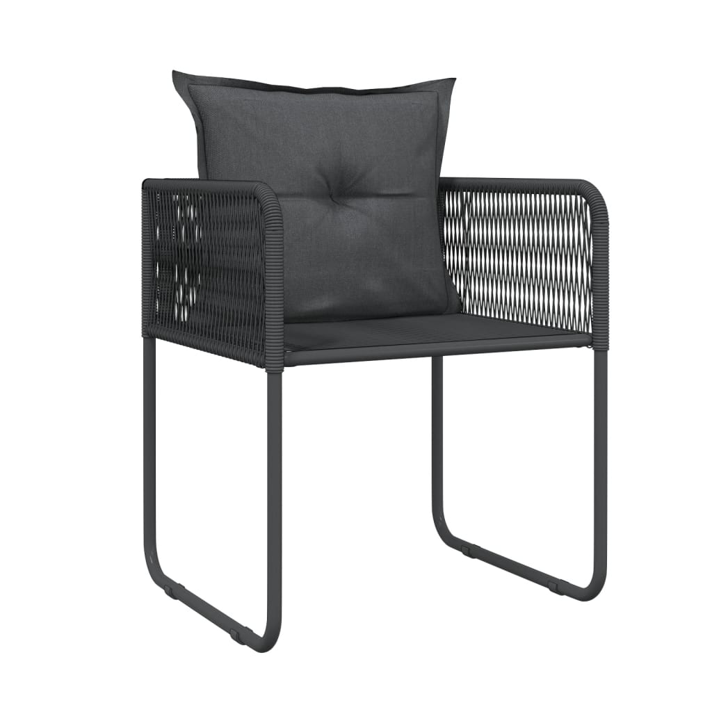 vidaXL Patio Dining Set Outdoor Dining Set Garden Table and Chair Set Black-11