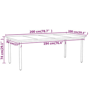 vidaXL Patio Dining Set Outdoor Dining Set Garden Table and Chair Set Black-57