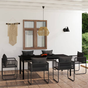 vidaXL Patio Dining Set Outdoor Dining Set Garden Table and Chair Set Black-19