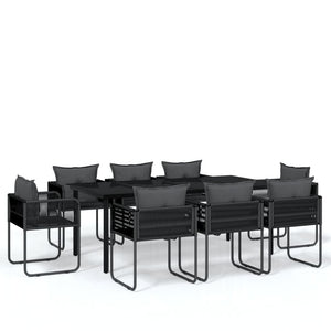 vidaXL Patio Dining Set Outdoor Dining Set Garden Table and Chair Set Black-63