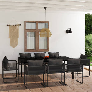 vidaXL Patio Dining Set Outdoor Dining Set Garden Table and Chair Set Black-1