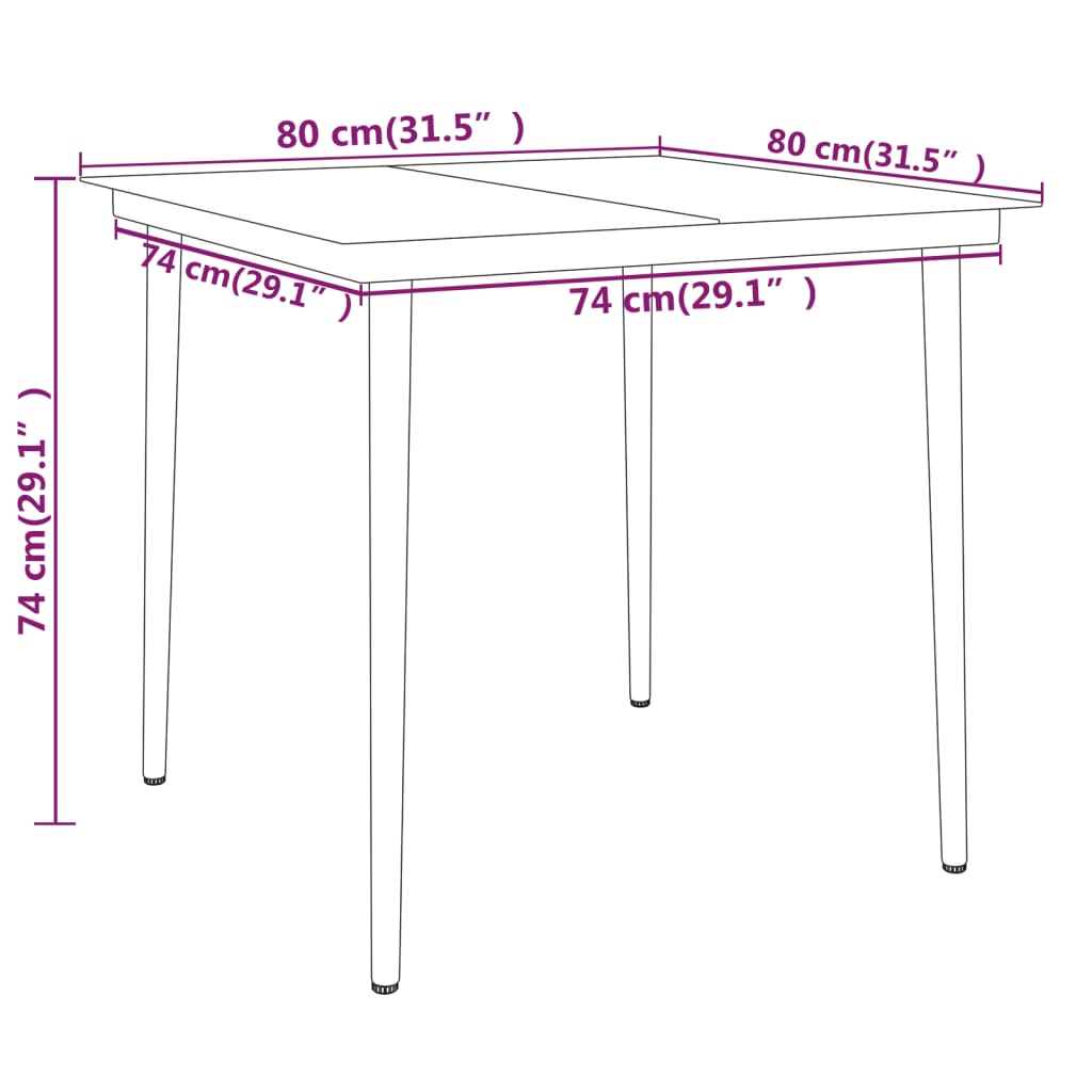 vidaXL Patio Dining Set Black Outdoor Furniture 3/5/7/9 Piece Multi Sizes-54