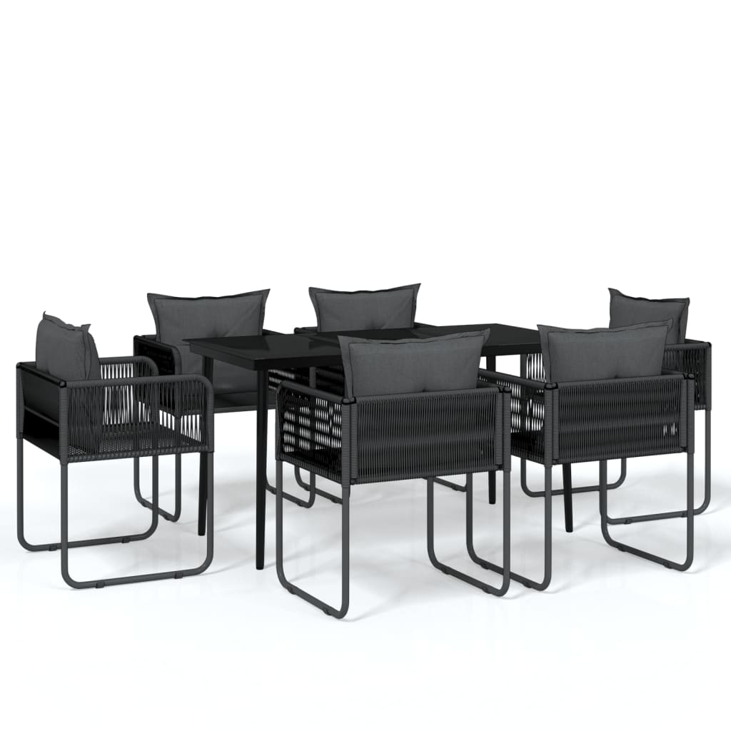 vidaXL Patio Dining Set Black Outdoor Furniture 3/5/7/9 Piece Multi Sizes-47