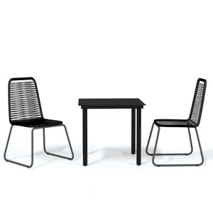 vidaXL Patio Dining Set Outdoor Dining Set Garden Table and Chair Set Black-0