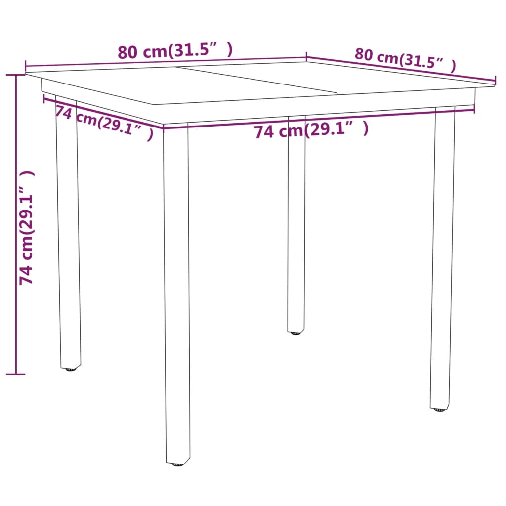 vidaXL Patio Dining Set Outdoor Dining Set Garden Table and Chair Set Black-46