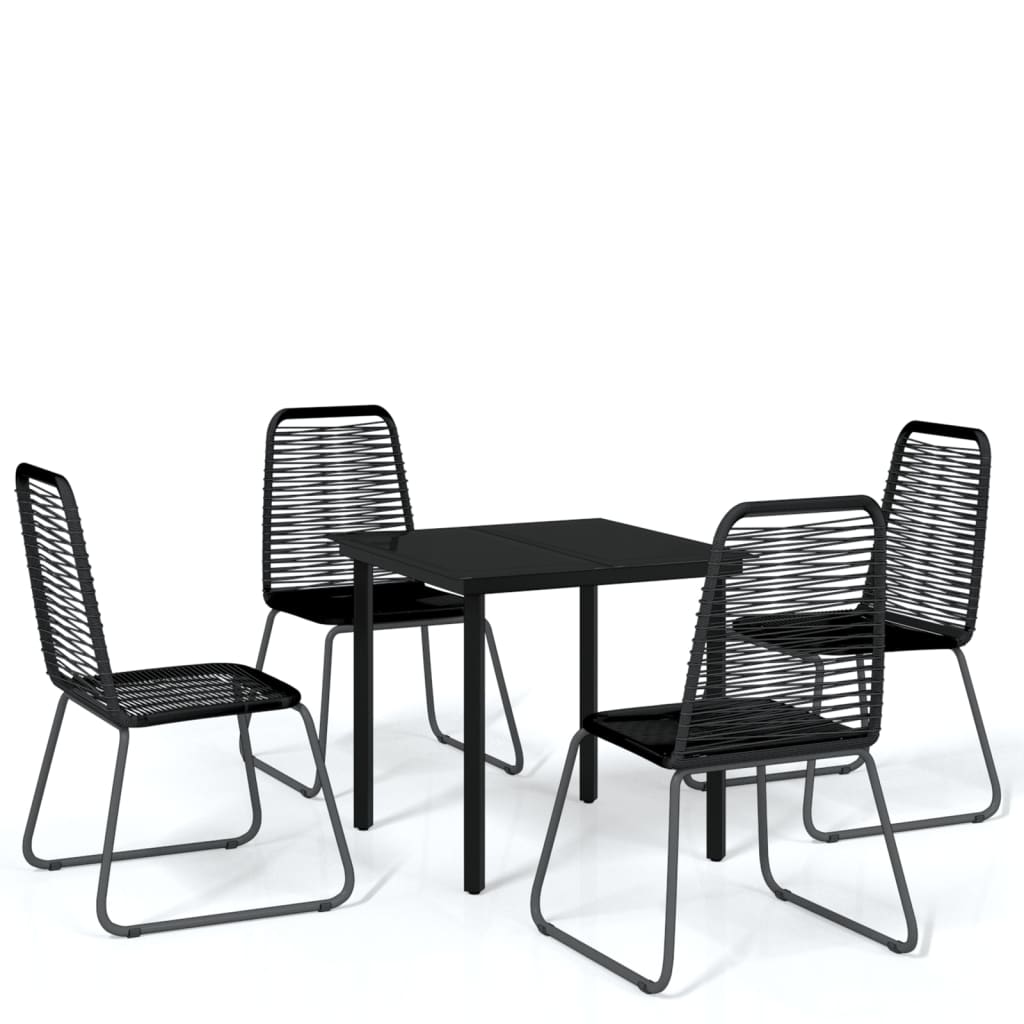 vidaXL Patio Dining Set Outdoor Dining Set Garden Table and Chair Set Black-58