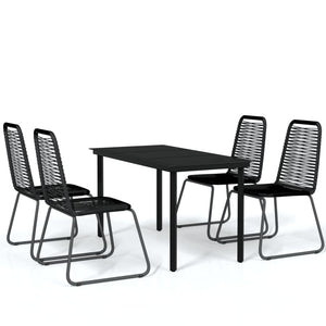 vidaXL Patio Dining Set Outdoor Dining Set Garden Table and Chair Set Black-37