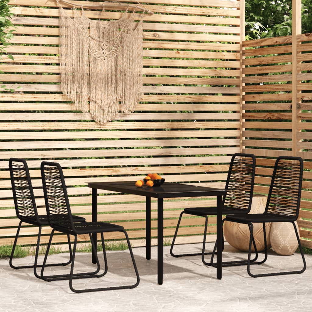 vidaXL Patio Dining Set Outdoor Dining Set Garden Table and Chair Set Black-43