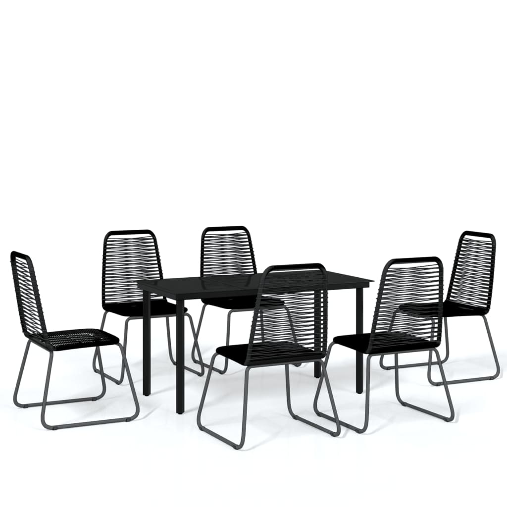 vidaXL Patio Dining Set Outdoor Dining Set Garden Table and Chair Set Black-47