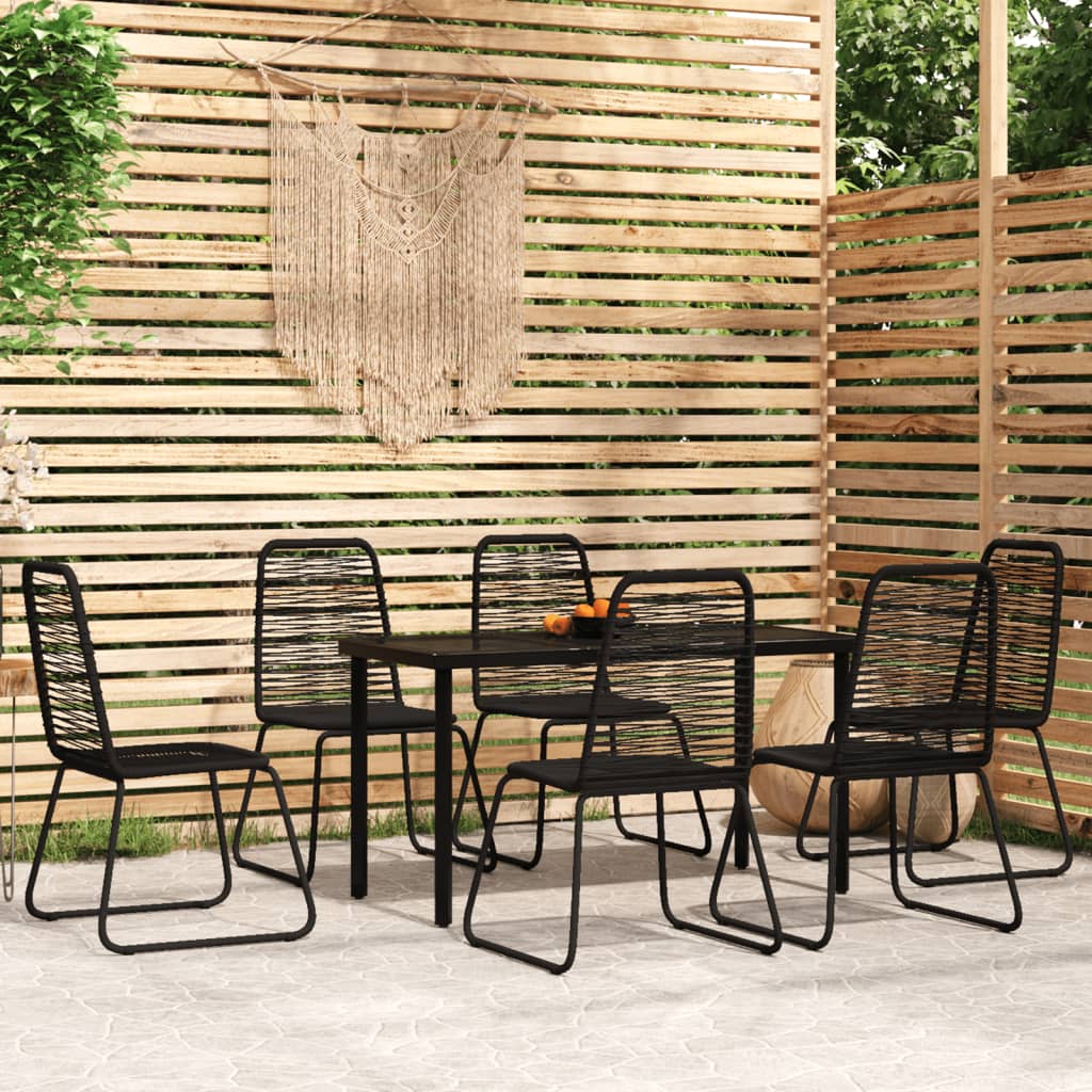 vidaXL Patio Dining Set Outdoor Dining Set Garden Table and Chair Set Black-53