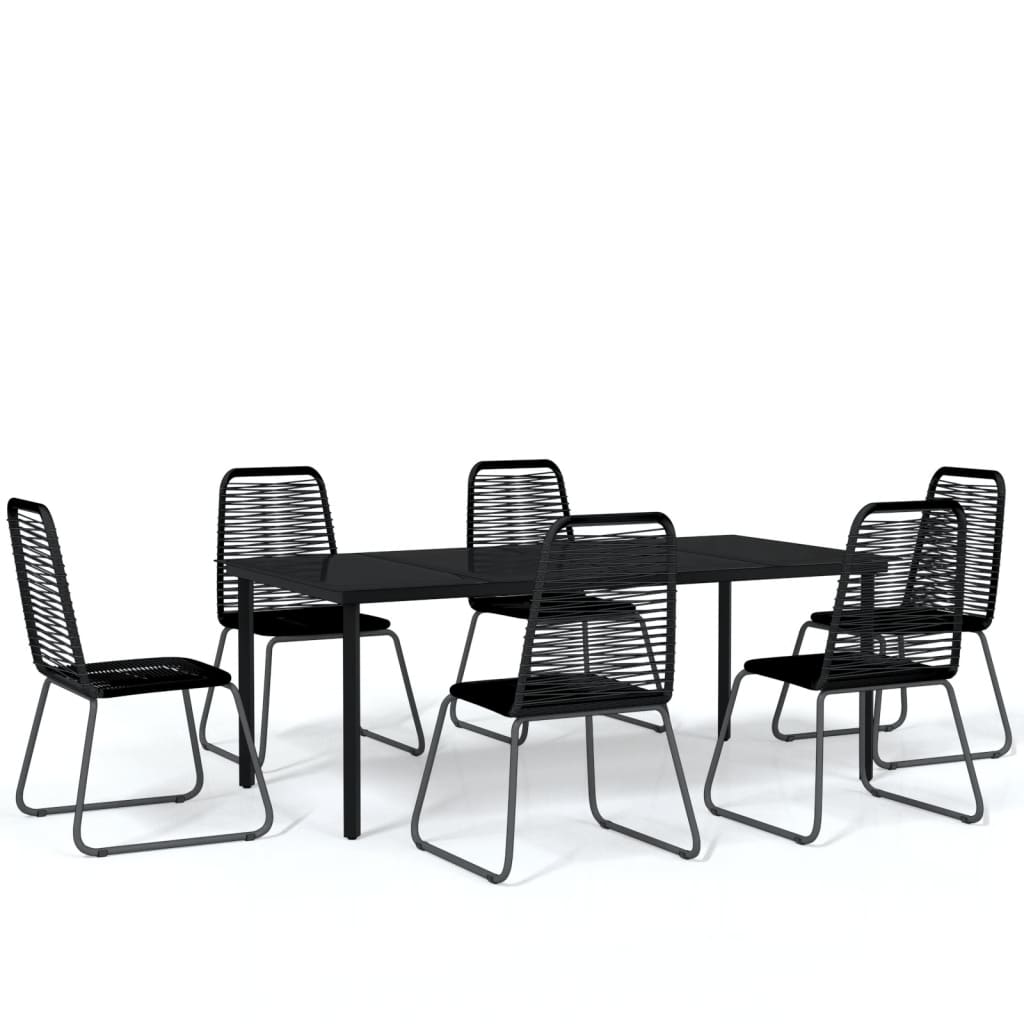 vidaXL Patio Dining Set Outdoor Dining Set Garden Table and Chair Set Black-12