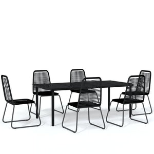 vidaXL Patio Dining Set Outdoor Dining Set Garden Table and Chair Set Black-12