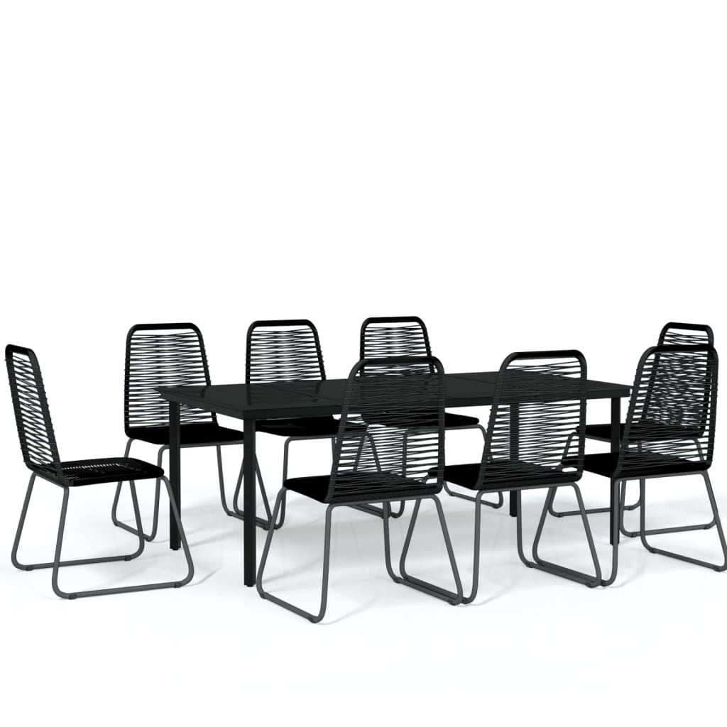 vidaXL Patio Dining Set Outdoor Dining Set Garden Table and Chair Set Black-22