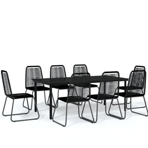 vidaXL Patio Dining Set Outdoor Dining Set Garden Table and Chair Set Black-22