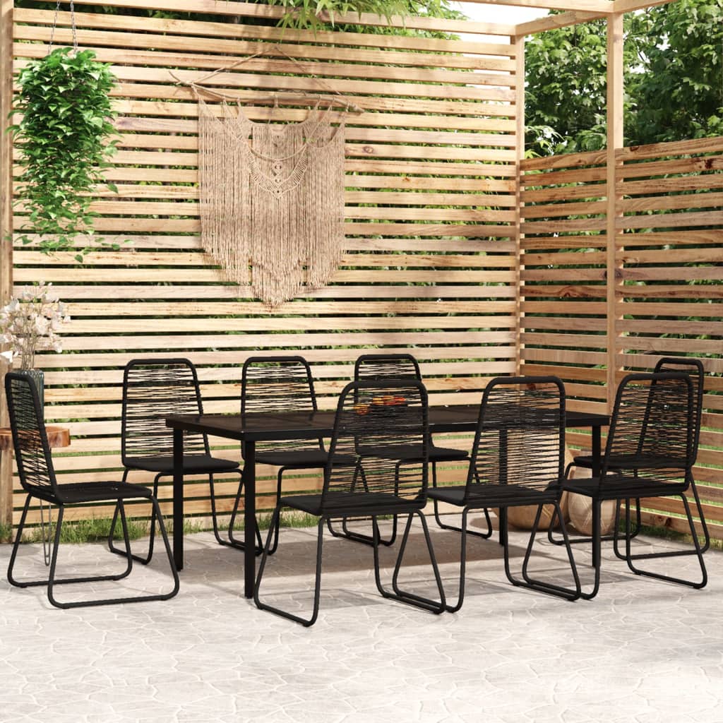 vidaXL Patio Dining Set Outdoor Dining Set Garden Table and Chair Set Black-29