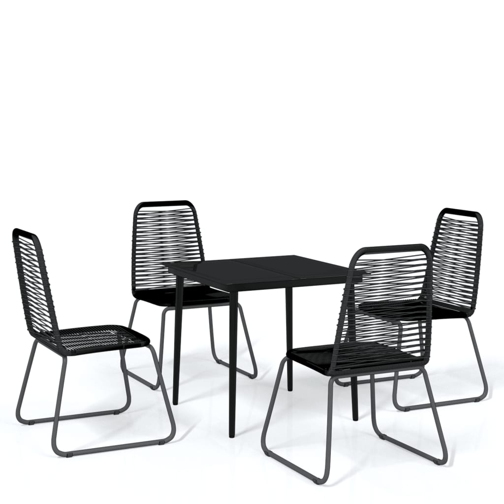 vidaXL Patio Dining Set Outdoor Dining Set Garden Table and Chair Set Black-41