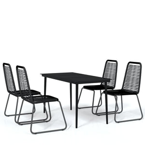 vidaXL Patio Dining Set Outdoor Dining Set Garden Table and Chair Set Black-23