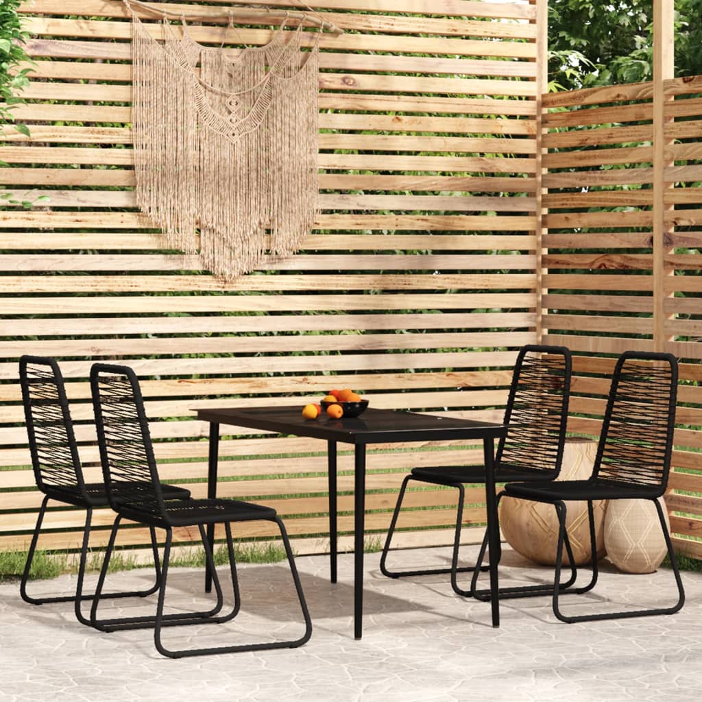 vidaXL Patio Dining Set Outdoor Dining Set Garden Table and Chair Set Black-28