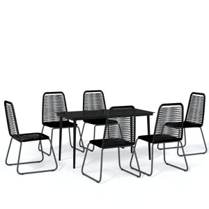 vidaXL Patio Dining Set Outdoor Dining Set Garden Table and Chair Set Black-31