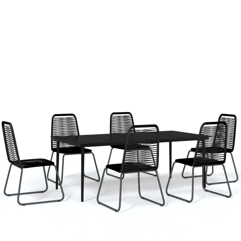 vidaXL Patio Dining Set Outdoor Dining Set Garden Table and Chair Set Black-2