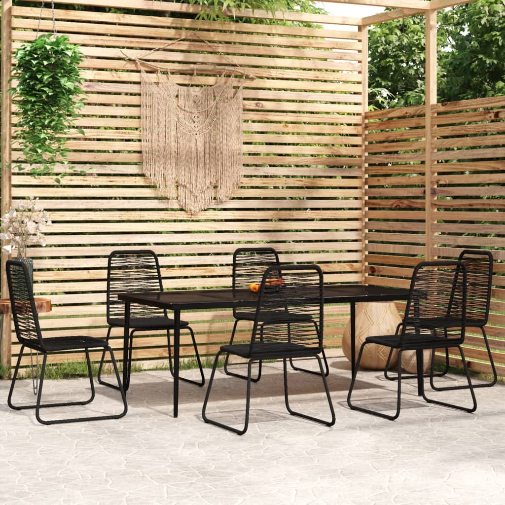 vidaXL Patio Dining Set Outdoor Dining Set Garden Table and Chair Set Black-35