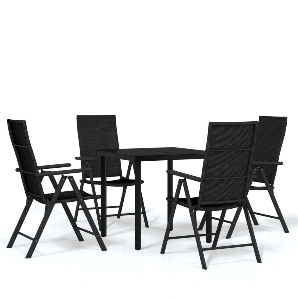 vidaXL Patio Dining Set Outdoor Dining Set Garden Table and Chair Set Black-46