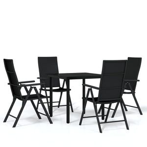 vidaXL Patio Dining Set Outdoor Dining Set Garden Table and Chair Set Black-46