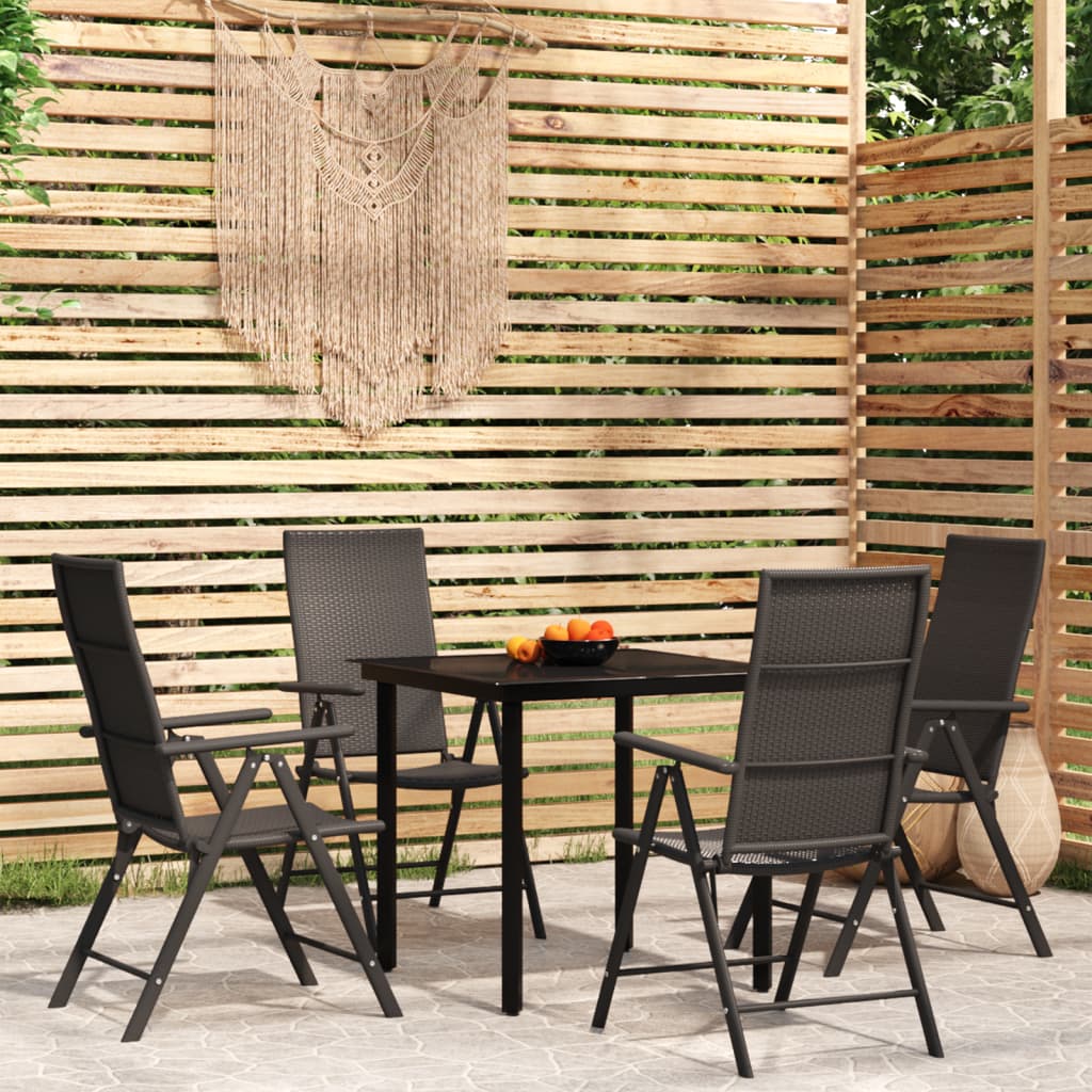 vidaXL Patio Dining Set Outdoor Dining Set Garden Table and Chair Set Black-51