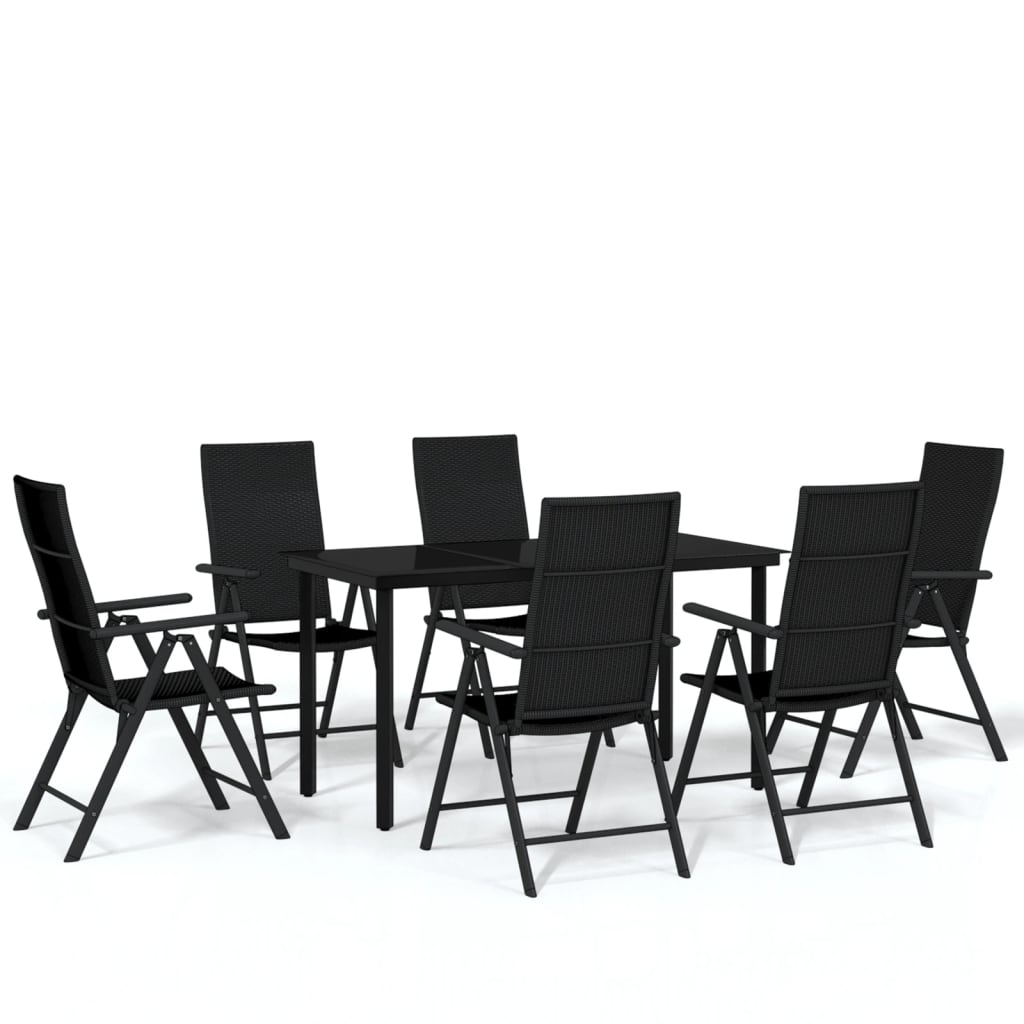 vidaXL Patio Dining Set Outdoor Dining Set Garden Table and Chair Set Black-38