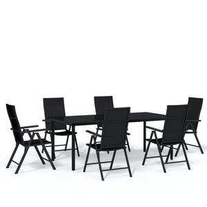 vidaXL Patio Dining Set Outdoor Dining Set Garden Table and Chair Set Black-17