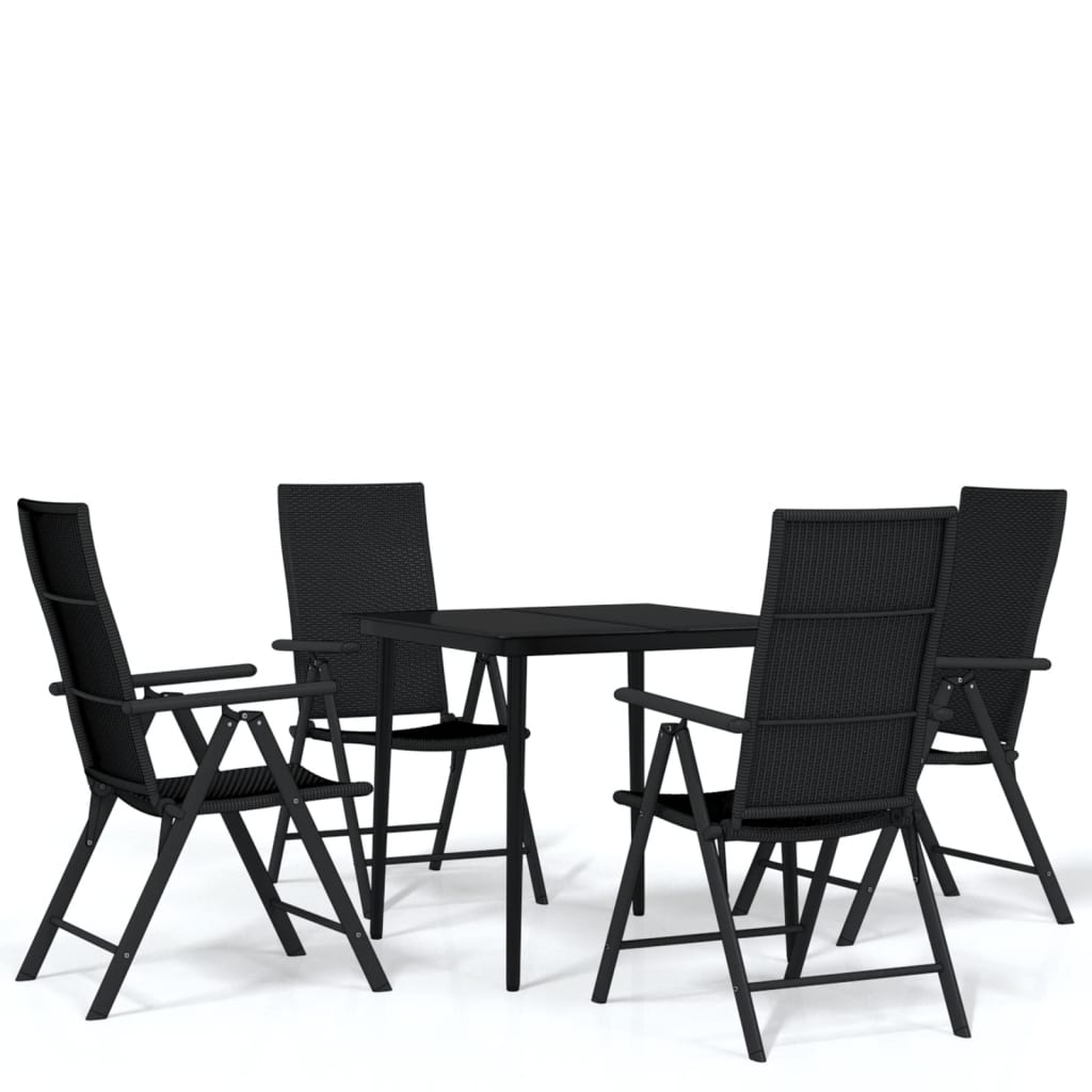 vidaXL Patio Dining Set Black Outdoor Furniture 3/5/7/9 Piece Multi Sizes-23