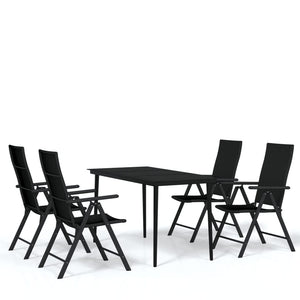 vidaXL Patio Dining Set Black Outdoor Furniture 3/5/7/9 Piece Multi Sizes-29