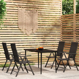 vidaXL Patio Dining Set Black Outdoor Furniture 3/5/7/9 Piece Multi Sizes-34