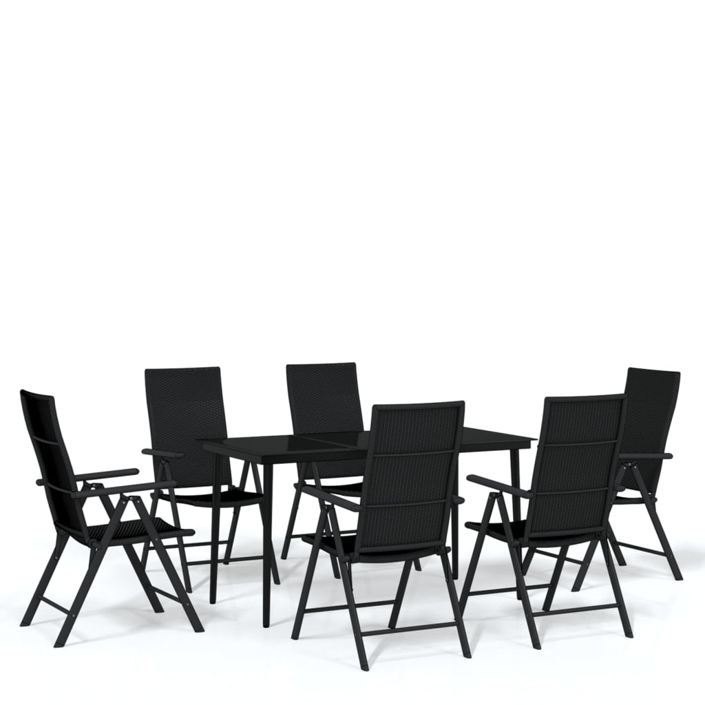 vidaXL Patio Dining Set Black Outdoor Furniture 3/5/7/9 Piece Multi Sizes-14