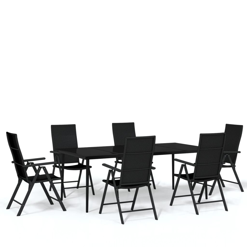 vidaXL Patio Dining Set Black Outdoor Furniture 3/5/7/9 Piece Multi Sizes-35