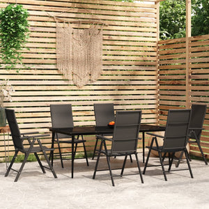 vidaXL Patio Dining Set Black Outdoor Furniture 3/5/7/9 Piece Multi Sizes-40