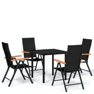 vidaXL Patio Dining Set Outdoor Dining Set Garden Table and Chair Set Black-46