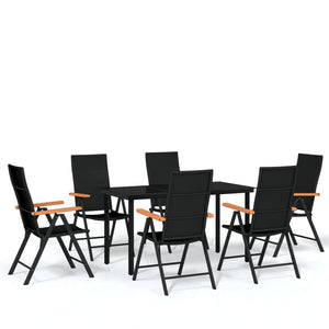 vidaXL Patio Dining Set Outdoor Dining Set Garden Table and Chair Set Black-27