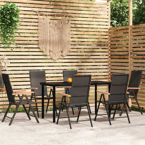 vidaXL Patio Dining Set Outdoor Dining Set Garden Table and Chair Set Black-32