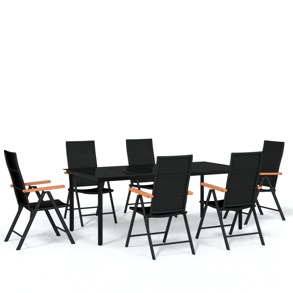 vidaXL Patio Dining Set Outdoor Dining Set Garden Table and Chair Set Black-8