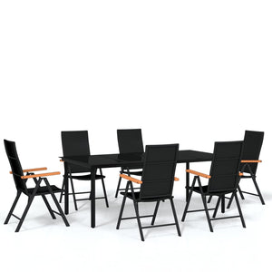 vidaXL Patio Dining Set Outdoor Dining Set Garden Table and Chair Set Black-8