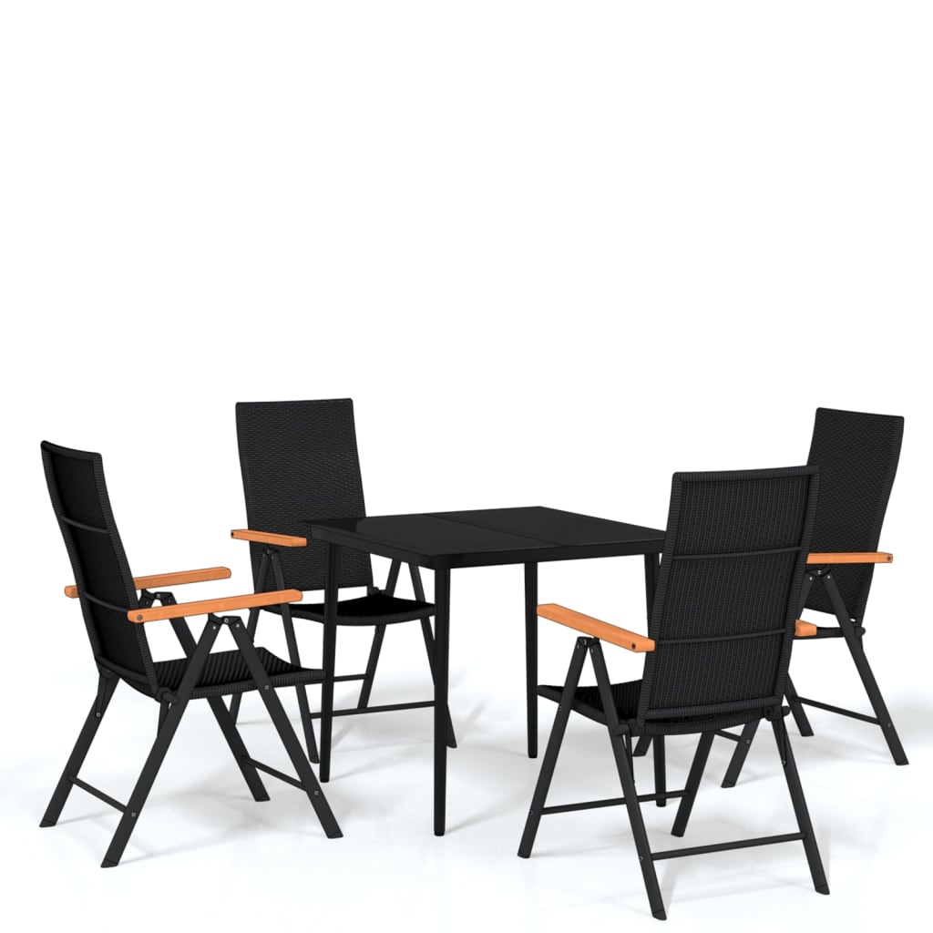 vidaXL Patio Dining Set Black Outdoor Furniture 3/5/7/9 Piece Multi Sizes-0