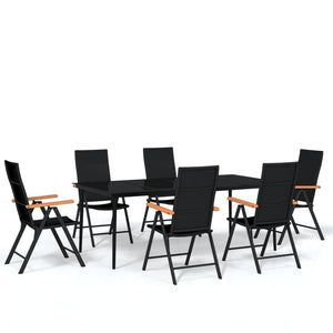 vidaXL Patio Dining Set Black Outdoor Furniture 3/5/7/9 Piece Multi Sizes-6