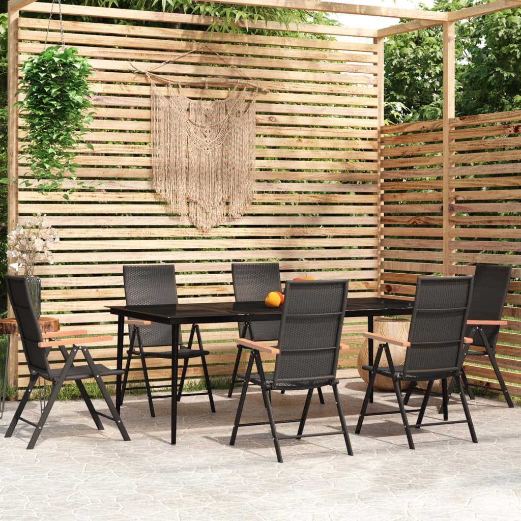 vidaXL Patio Dining Set Black Outdoor Furniture 3/5/7/9 Piece Multi Sizes-11